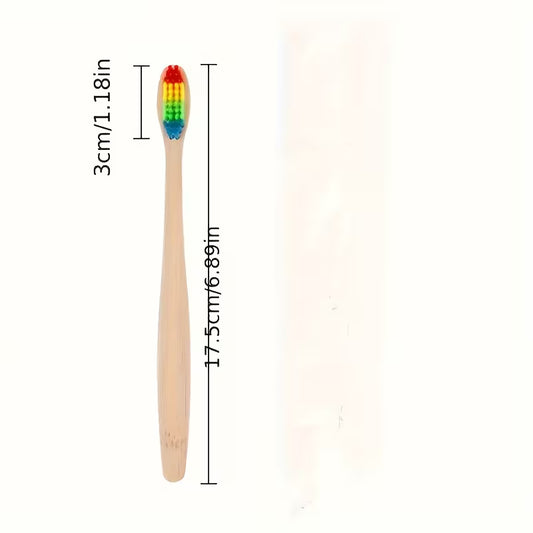 10x Eco-friendly Wooden Handle Bamboo Toothbrush Toothbrushes Plastic-free BIODEGRADABLE PAPER PACKAGING CharmBlackburn