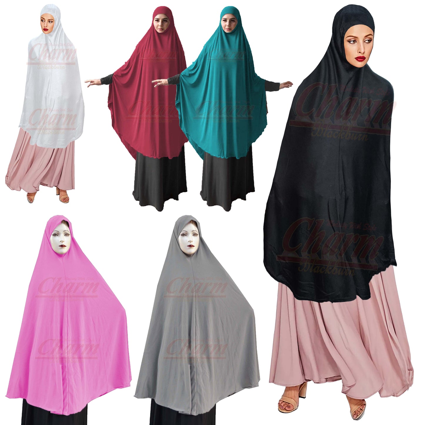 ADULTS EXTRA LONG LARGE LENGTH MUSLIM PRAYER HIJAB BURKHA MAKNA KHIMAR SCARF XXL CharmBlackburn