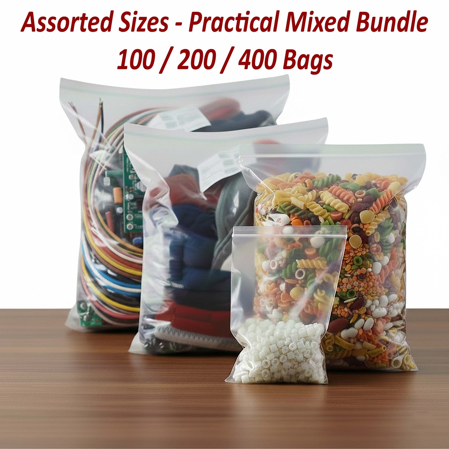 A4 A5 A6 Grip Seal Snap Food Bags Self Reusable Resealable Poly Plastic Zip Lock CharmBlackburn