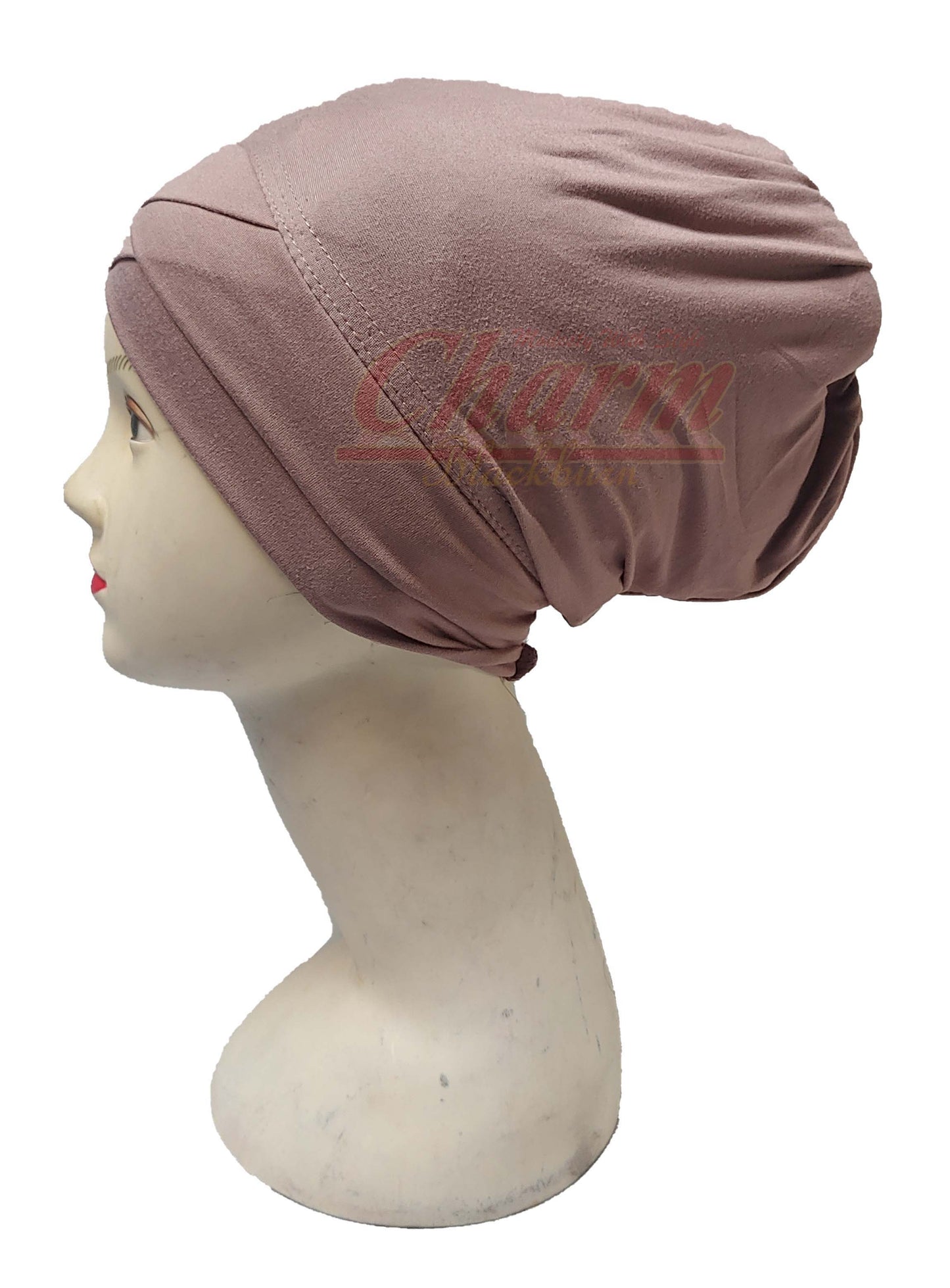 PLEATED CAP CRISS CROSS HAIR LOSS CHEMO BONNET BONE UNDER HAT SCARF HIJAB UNDERCAP CharmBlackburn