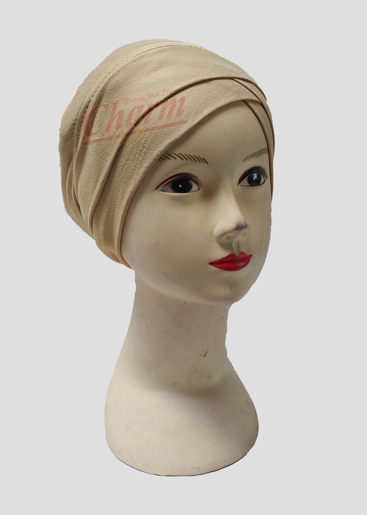 PLEATED CAP CRISS CROSS HAIR LOSS CHEMO BONNET BONE UNDER HAT SCARF HIJAB UNDERCAP CharmBlackburn