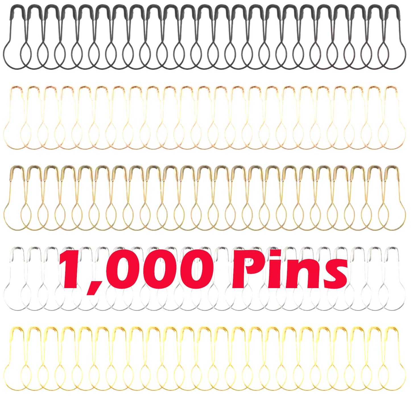 1000 CALABASH NO SNAG FRENCH BULB SAFETY SEWING PEAR SHAPED PINS FASTENING CRAFT GOURD KNITTING CharmBlackburn