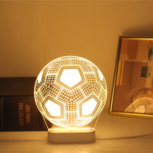 3D Creative LED Ambient Night Light Warm Bedside Lamp Football Themed Home Decor Innovative Desktop CharmBlackburn