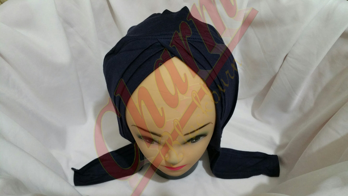 PLEATED UNDER SCARF CAP UNDERCAP UNDERCAP CHEMO HIJAB TIE BACK BONNET BANDANNA CharmBlackburn