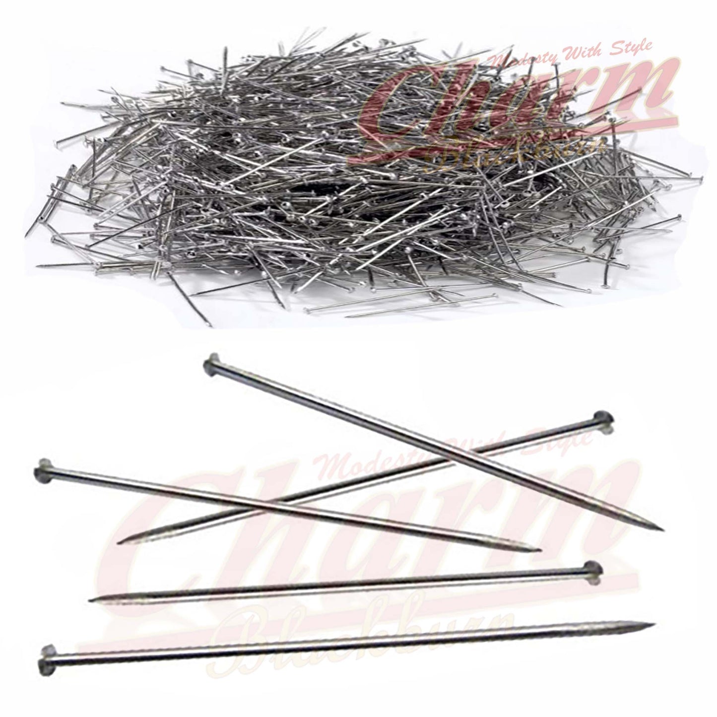 EXTRA LONG THICK SCARF HIJAB STRAIGHT TACK T PINS STEEL TANGLE FREE CLOTHES BROOCH CharmBlackburn