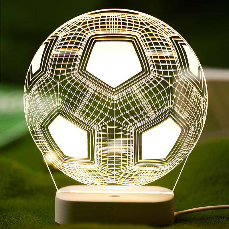 3D Creative LED Ambient Night Light Warm Bedside Lamp Football Themed Home Decor Innovative Desktop CharmBlackburn