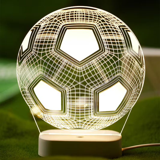 3D Creative LED Ambient Night Light Warm Bedside Lamp Football Themed Home Decor Innovative Desktop CharmBlackburn