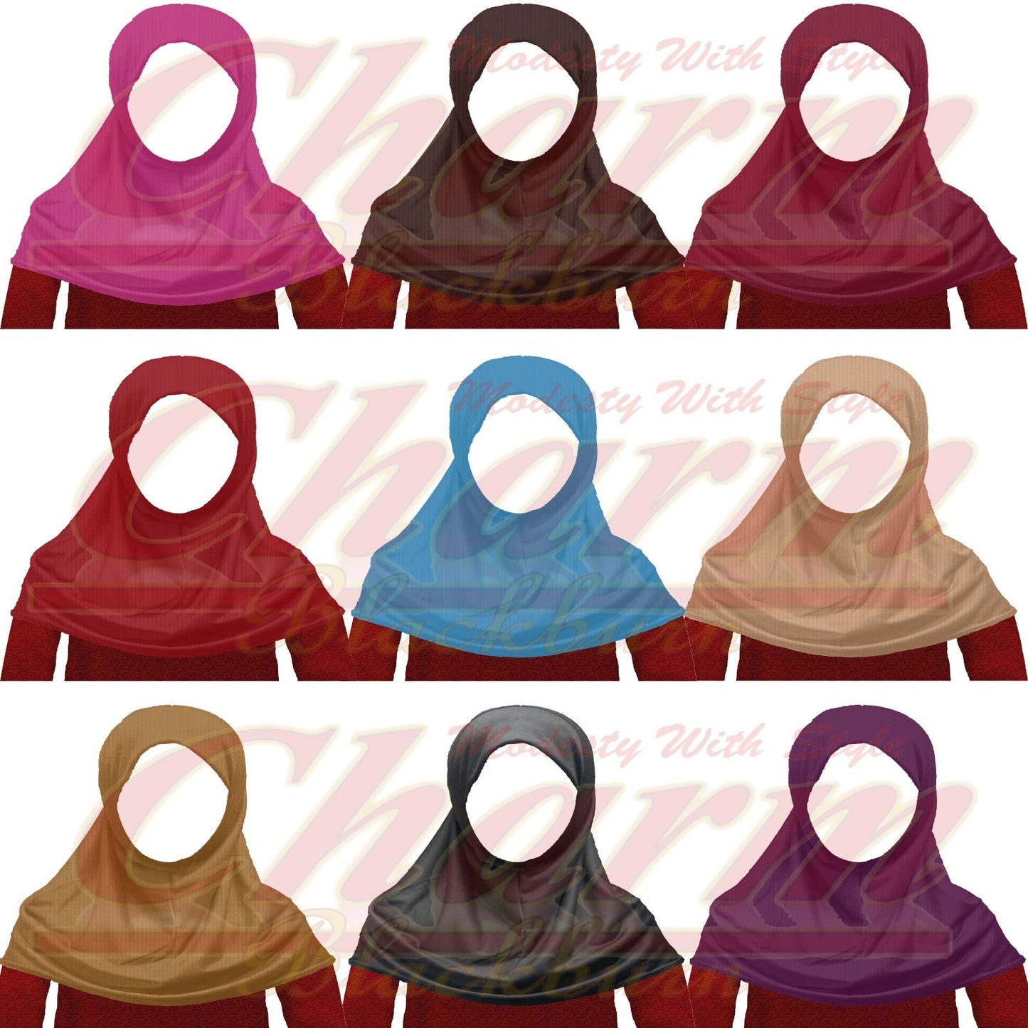 KIDS CHILDREN SMALL ONE PIECE HIJAB MAKNA PULLOVER BURKHA BURQA KHIMAR HEADSCARF