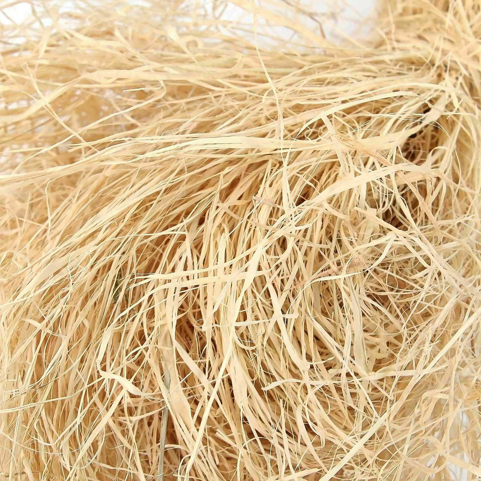 1KG THICK LONG NATURAL RAFFIA HANK SISAL FIBRE STUFFING GIFT BOX FLORIST PAPER