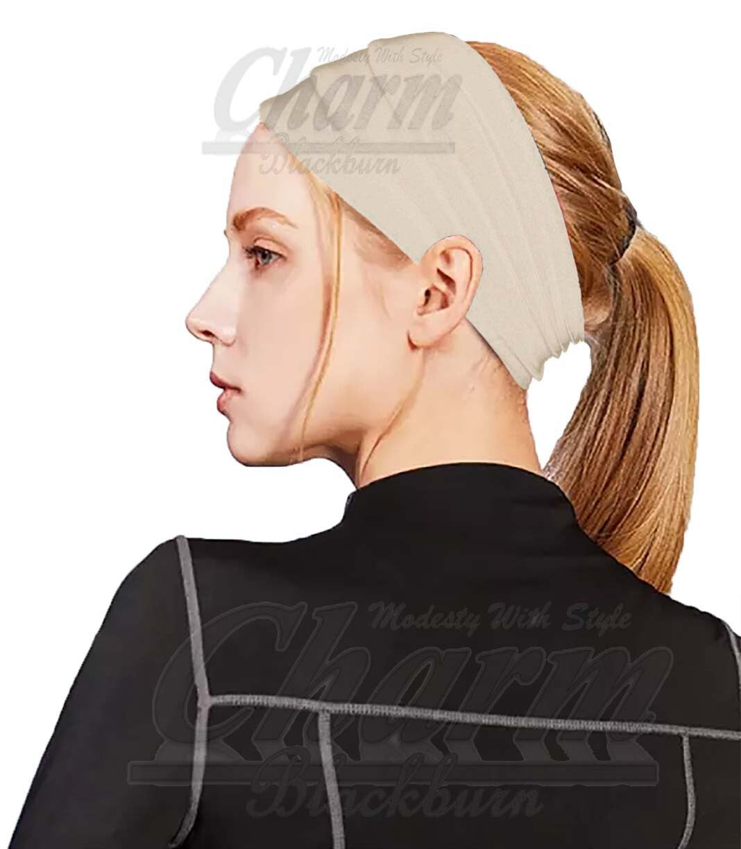 EXTRA WIDE HEAD HAIR TRAINING SWEAT BAND HIJAB HEADBAND HAIRBAND TUBE HAT BONNET
