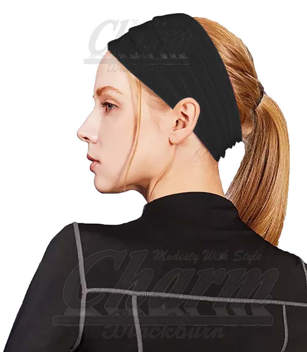 EXTRA WIDE HEAD HAIR TRAINING SWEAT BAND HIJAB HEADBAND HAIRBAND TUBE HAT BONNET