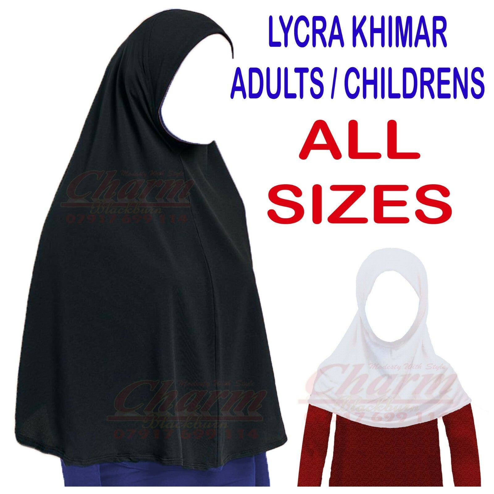 MUSLIM PRAYER LYCRA PULLOVER HIJAB CHILDRENS ADULTS BURKHA BURQA KHIMAR SCARF XL