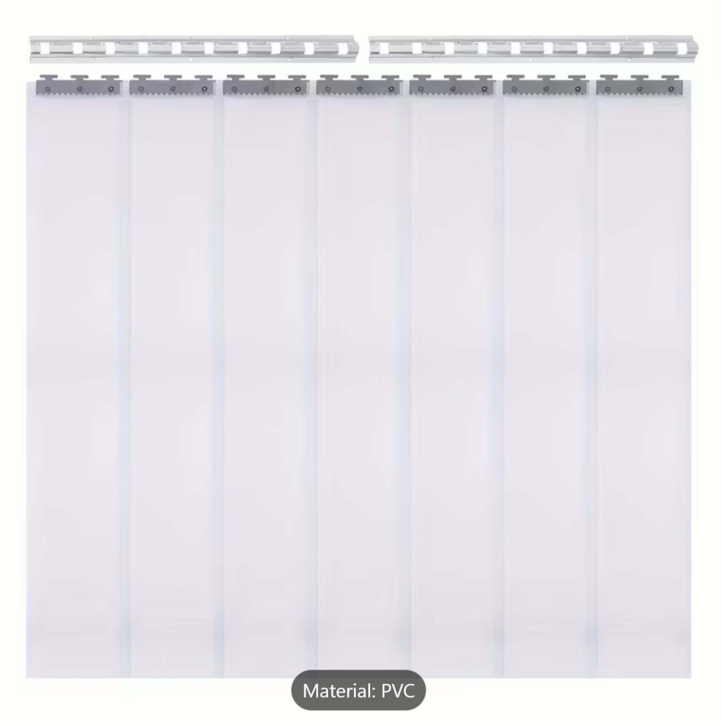 3m x 2m Clear PVC Strip Curtain Door Full Kit Workshop Warehouse Garage Hook 2mm