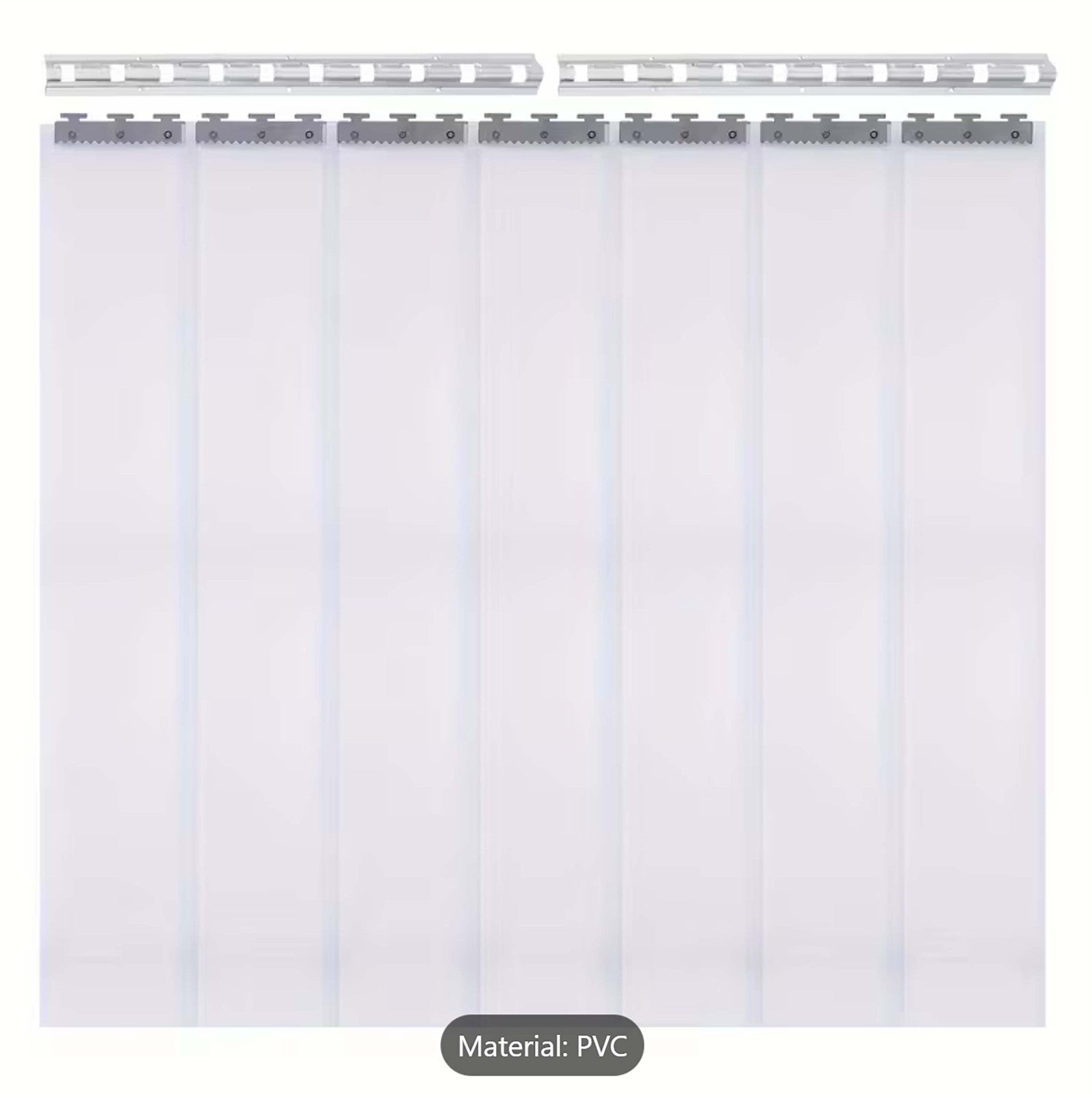 3m x 2m Clear PVC Strip Curtain Door Full Kit Workshop Warehouse Garage Hook 2mm