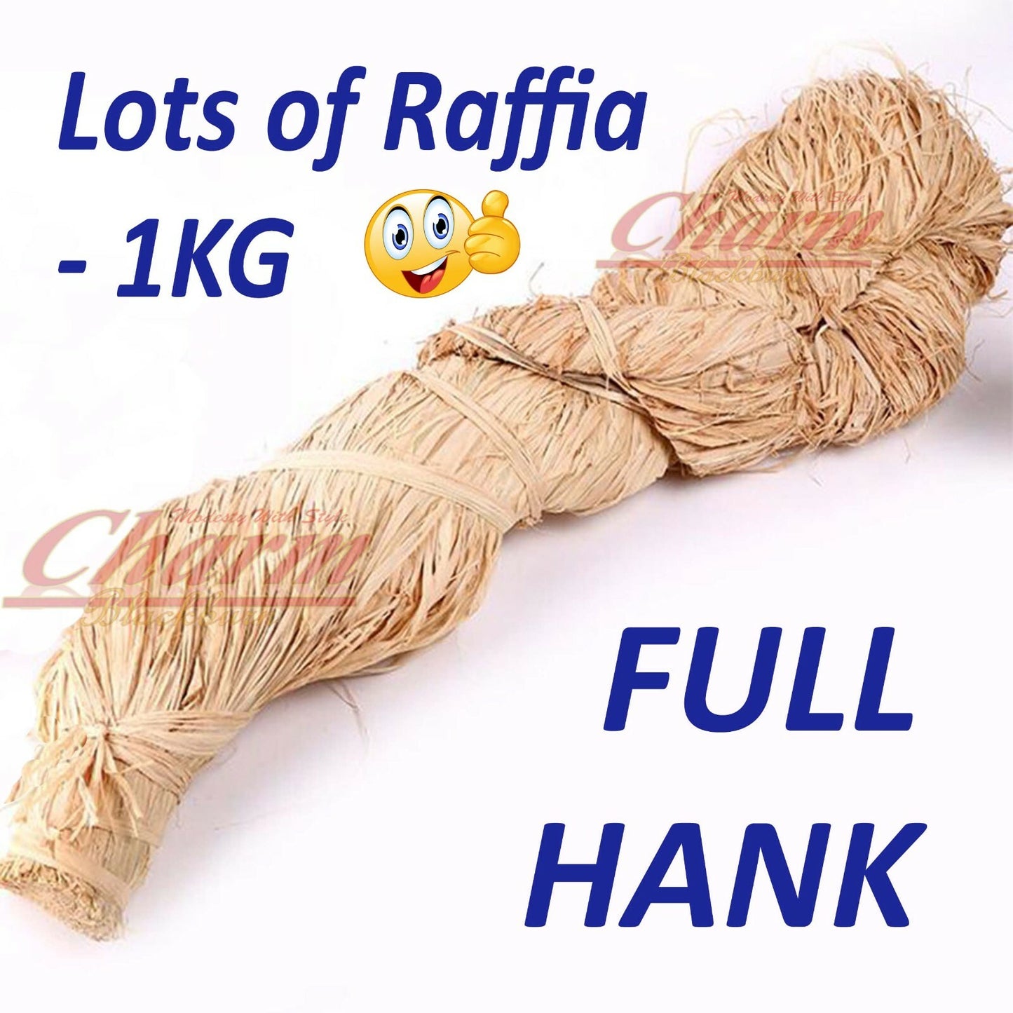 1KG THICK LONG NATURAL RAFFIA HANK SISAL FIBRE STUFFING GIFT BOX FLORIST PAPER