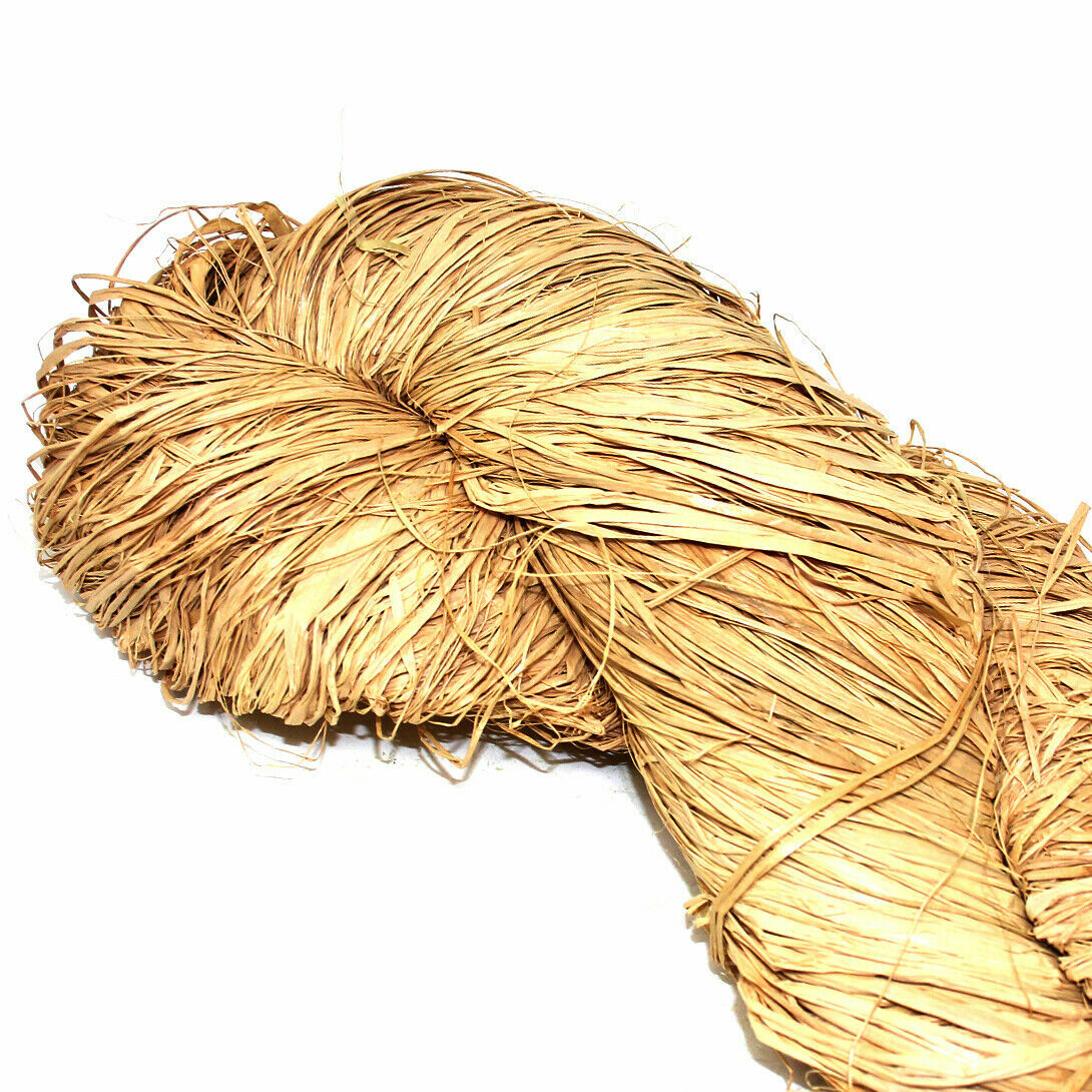 1KG THICK LONG NATURAL RAFFIA HANK SISAL FIBRE STUFFING GIFT BOX FLORIST PAPER