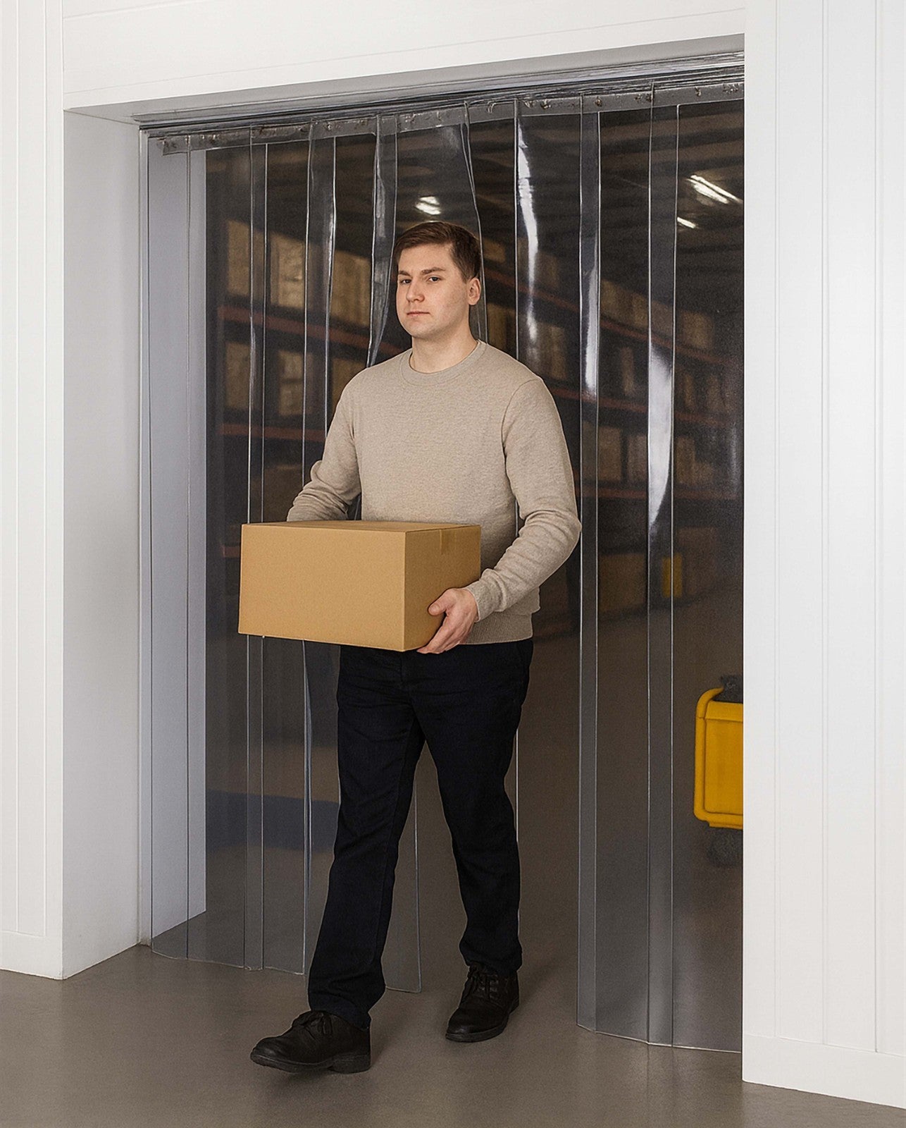 3m x 2m Clear PVC Strip Curtain Door Full Kit Workshop Warehouse Garage Hook 2mm