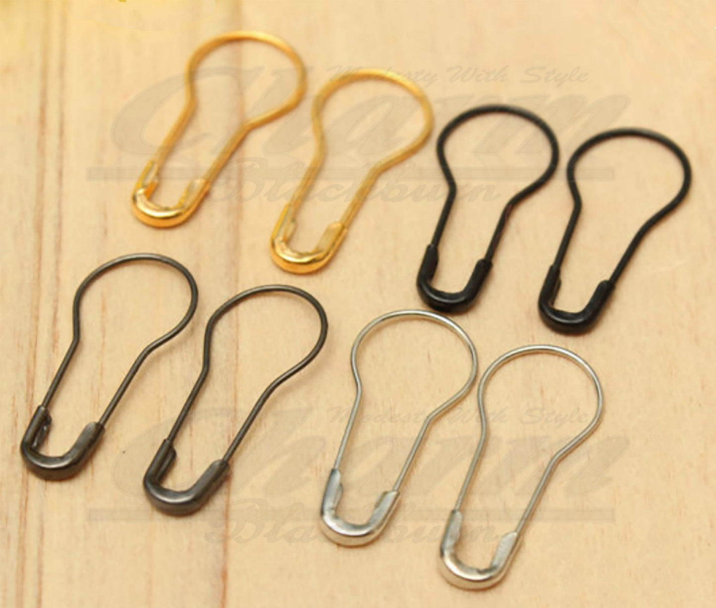 22mm ANTI NO SNAG HAIR SCARF HIJAB PIN SAFETY PINS TANGLE FREE BULB CLOTH BROOCH