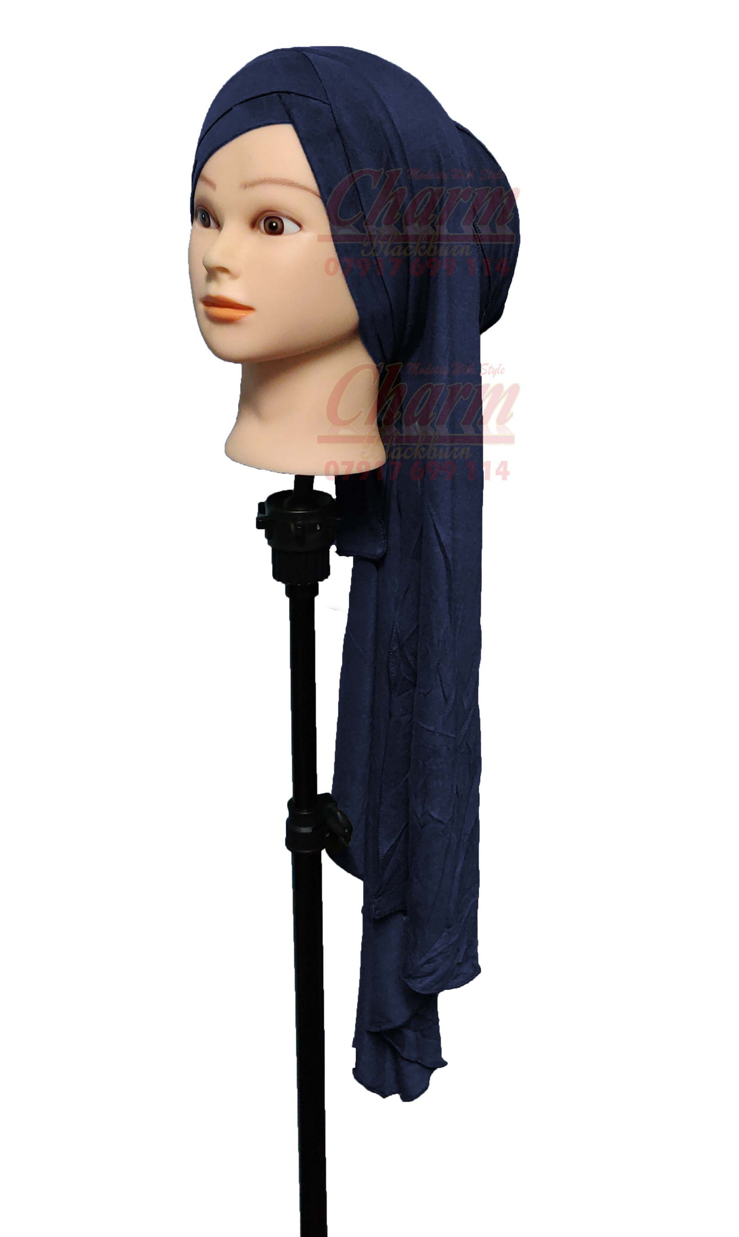 LATEST PRE-STYLED ONE PIECE PLEATED READY MADE INSTANT HIJAB HEAD SCARF JERSEY CharmBlackburn