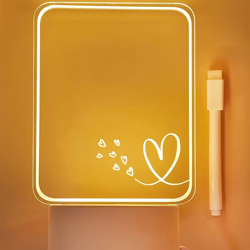 Write-On Notes LED Ambient Night Light Warm Bedside Lamp Erasable Pen Message Board Desktop Companion Gifts Whiteboard CharmBlackburn