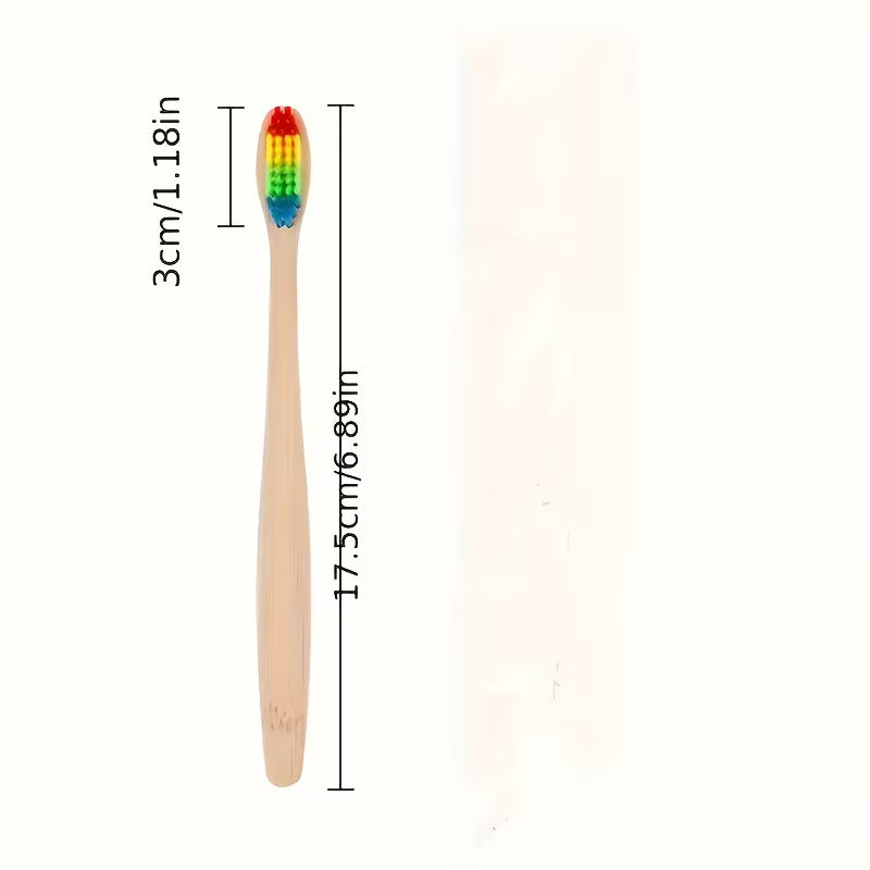 10x Eco-friendly Wooden Handle Bamboo Toothbrush Toothbrushes Plastic-free BIODEGRADABLE PAPER PACKAGING CharmBlackburn