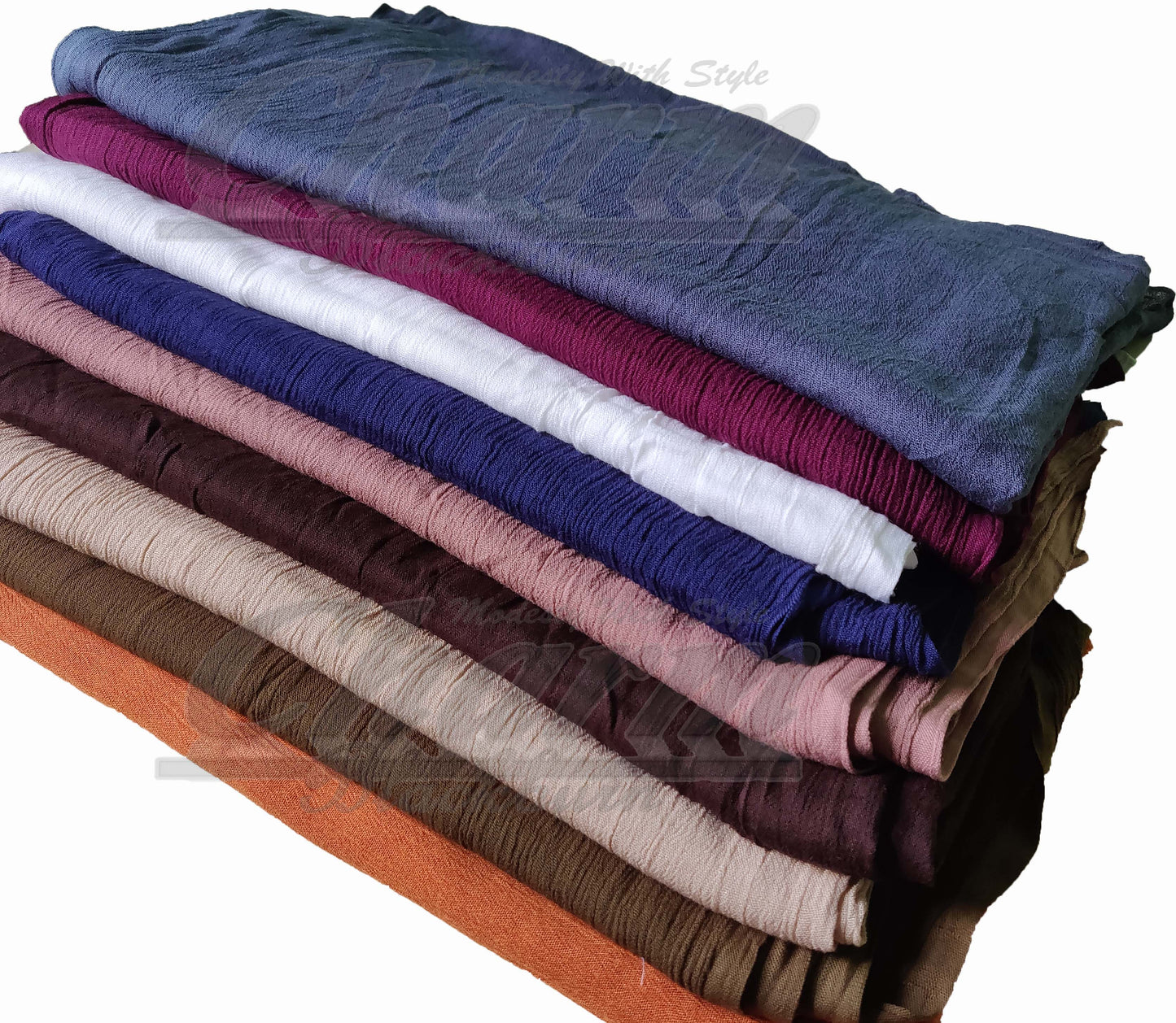 LATEST QUALITY SKIN II SCARF HIJAB COLLECTION RAYON CRINKLE CRIMPED NECK HEAD CharmBlackburn
