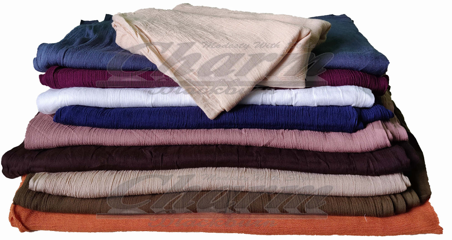 LATEST QUALITY SKIN II SCARF HIJAB COLLECTION RAYON CRINKLE CRIMPED NECK HEAD CharmBlackburn
