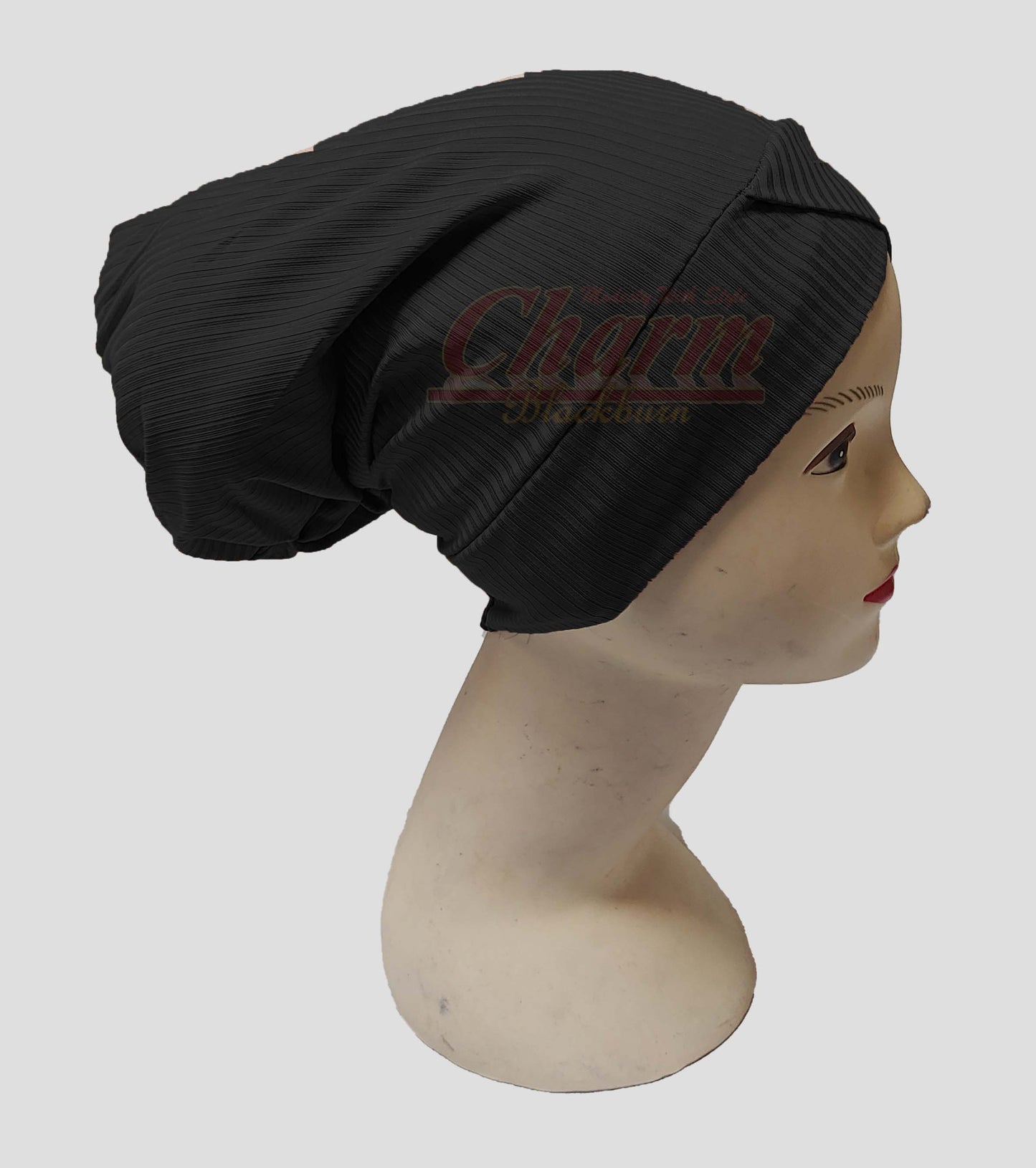 RIBBED PLEATED CAP HAIR LOSS CHEMO BONNET BONE UNDER HAT SCARF HIJAB UNDERCAP CharmBlackburn