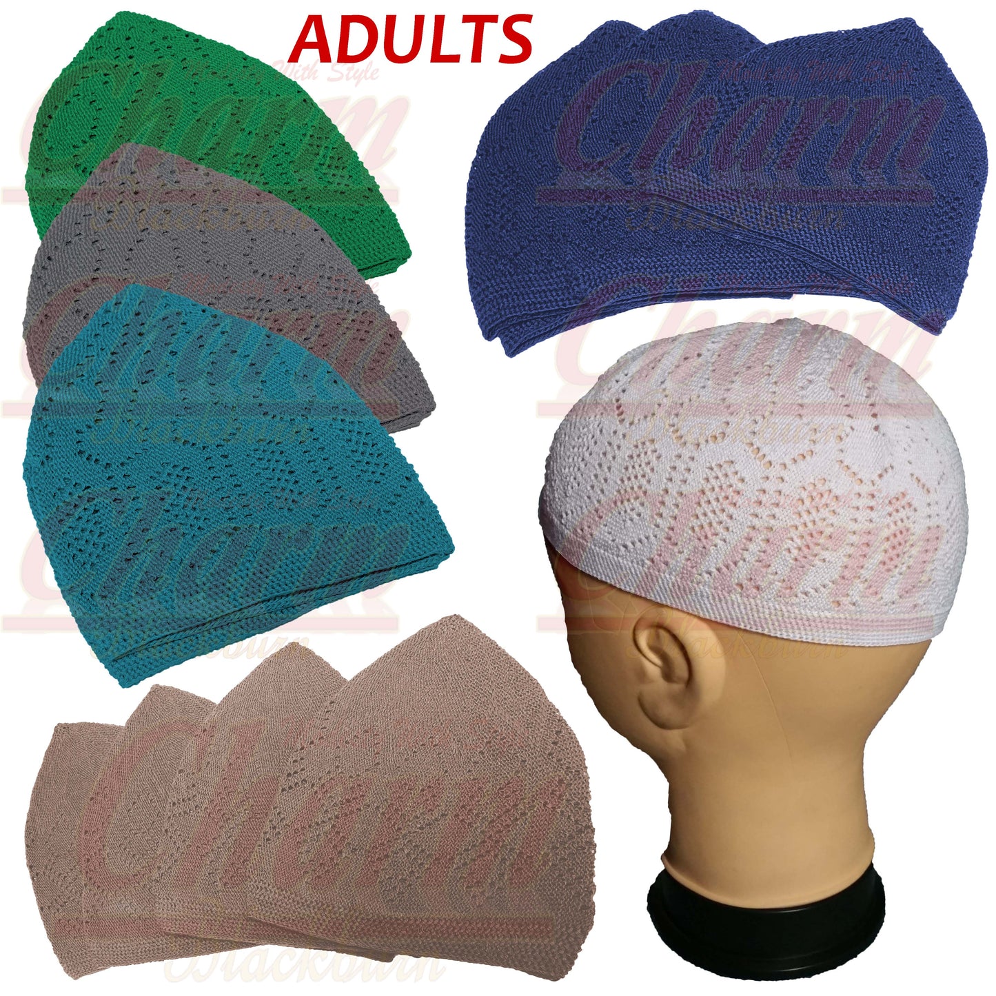 Mens Boys Adults Teens Islamic Skull Head Cap Muslim Prayer Mosque Hat Topi Kufi CharmBlackburn