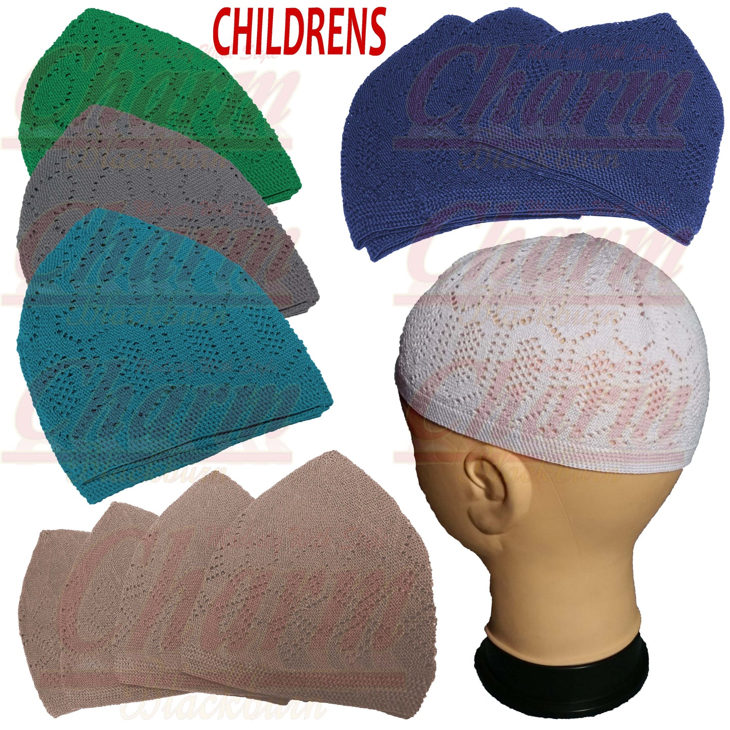 Boys Childrens Kids Islamic Skull Head Cap Muslim Prayer Mosque Hat Topi Kufi CharmBlackburn
