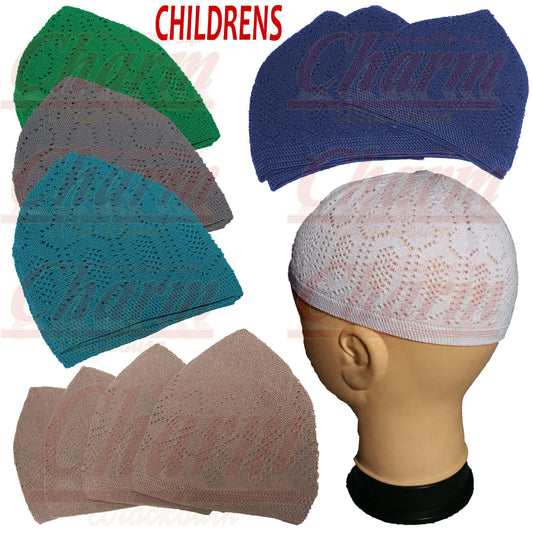 Boys Childrens Kids Islamic Skull Head Cap Muslim Prayer Mosque Hat Topi Kufi CharmBlackburn