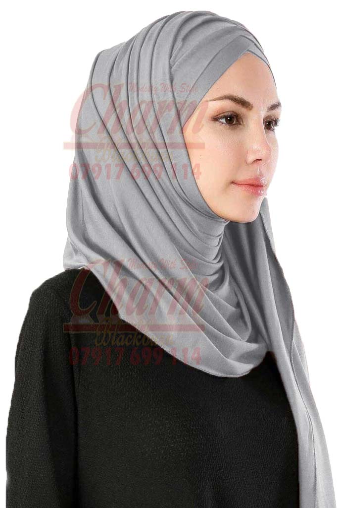 LATEST PRE-STYLED ONE PIECE PLEATED READY MADE INSTANT HIJAB HEAD SCARF JERSEY CharmBlackburn