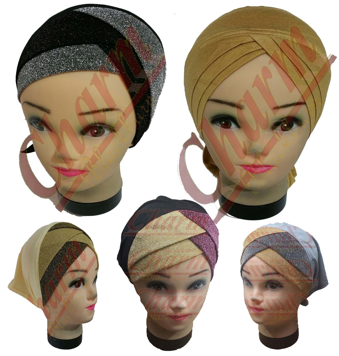 PLEATED UNDER SCARF CAP UNDERCAP UNDERCAP CHEMO HIJAB TIE BACK BONNET BANDANNA CharmBlackburn
