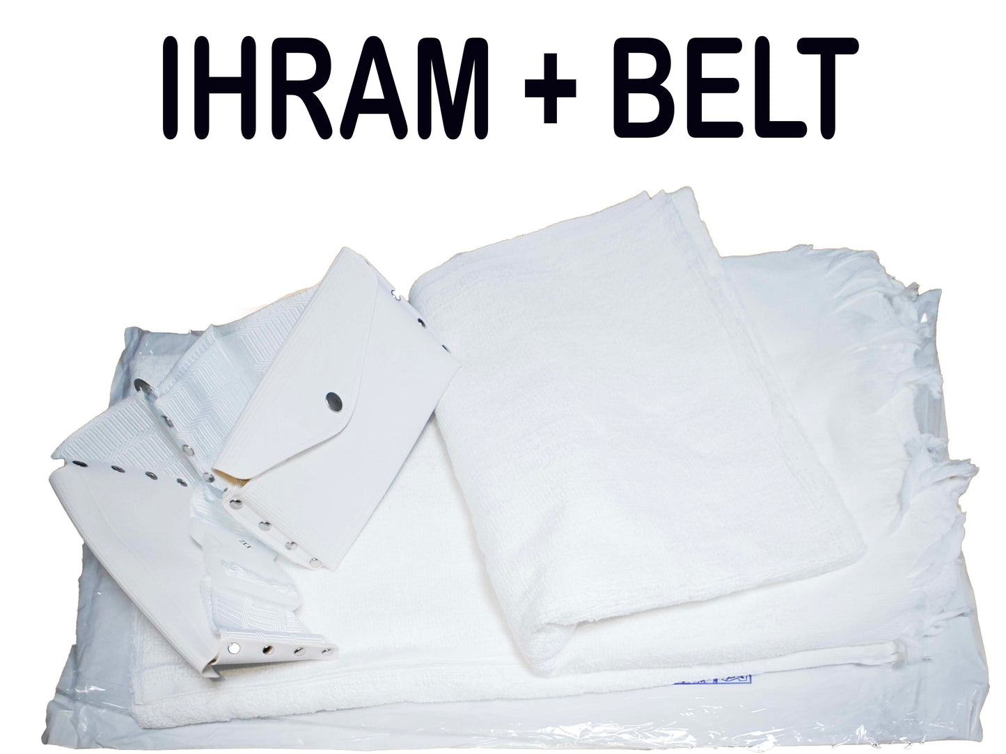1500g Adults Top Quality Umrah & Hajj Ihram Ehram Towels 2 Piece Cotton Blend With Belt CharmBlackburn