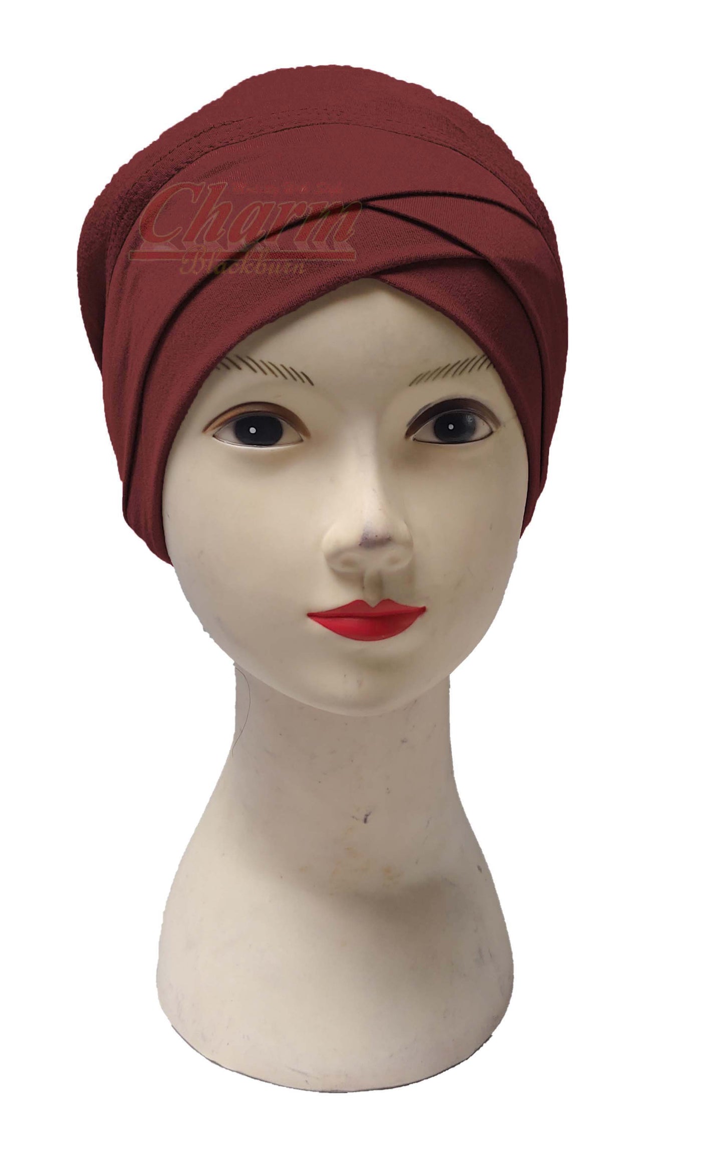 PLEATED CAP CRISS CROSS HAIR LOSS CHEMO BONNET BONE UNDER HAT SCARF HIJAB UNDERCAP CharmBlackburn