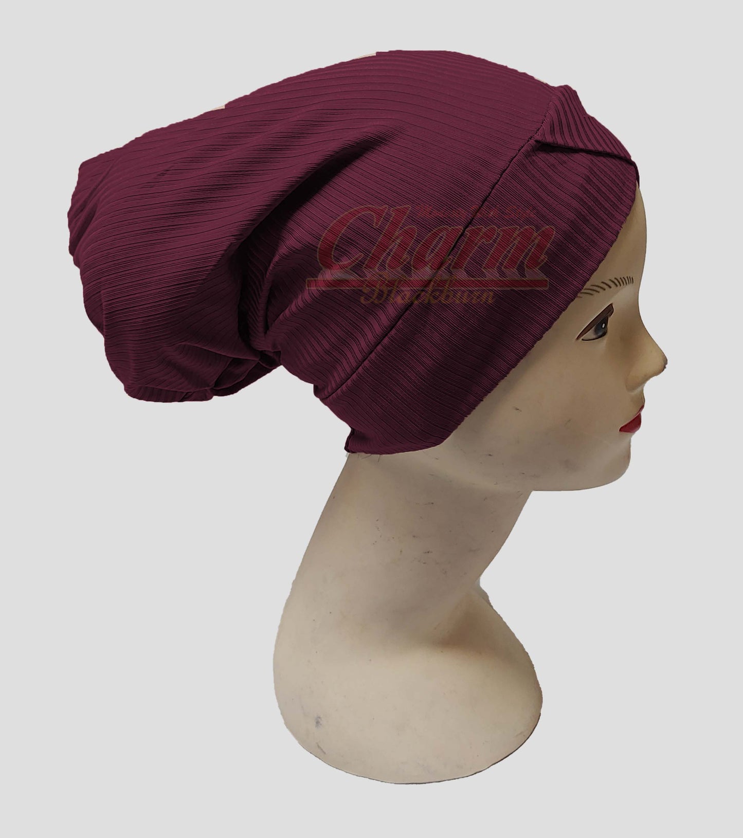 RIBBED PLEATED CAP HAIR LOSS CHEMO BONNET BONE UNDER HAT SCARF HIJAB UNDERCAP CharmBlackburn
