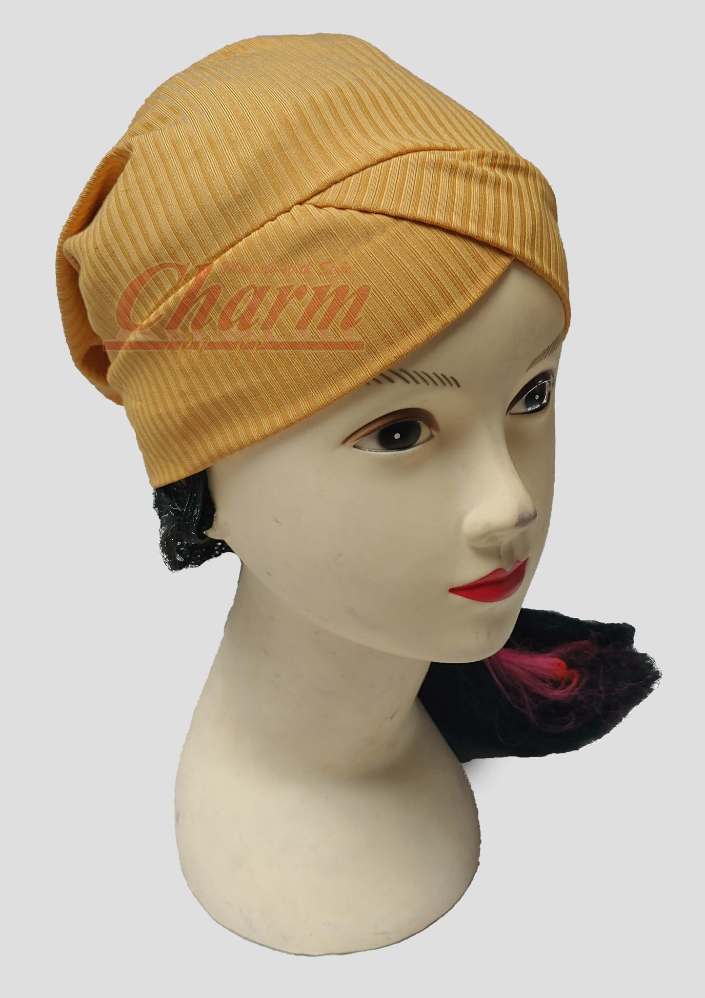 RIBBED PLEATED CAP HAIR LOSS CHEMO BONNET BONE UNDER HAT SCARF HIJAB UNDERCAP CharmBlackburn