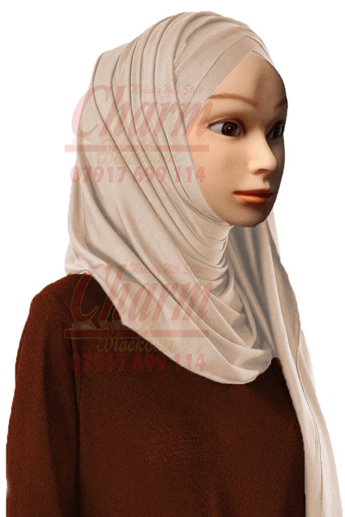 LATEST PRE-STYLED ONE PIECE PLEATED READY MADE INSTANT HIJAB HEAD SCARF JERSEY CharmBlackburn