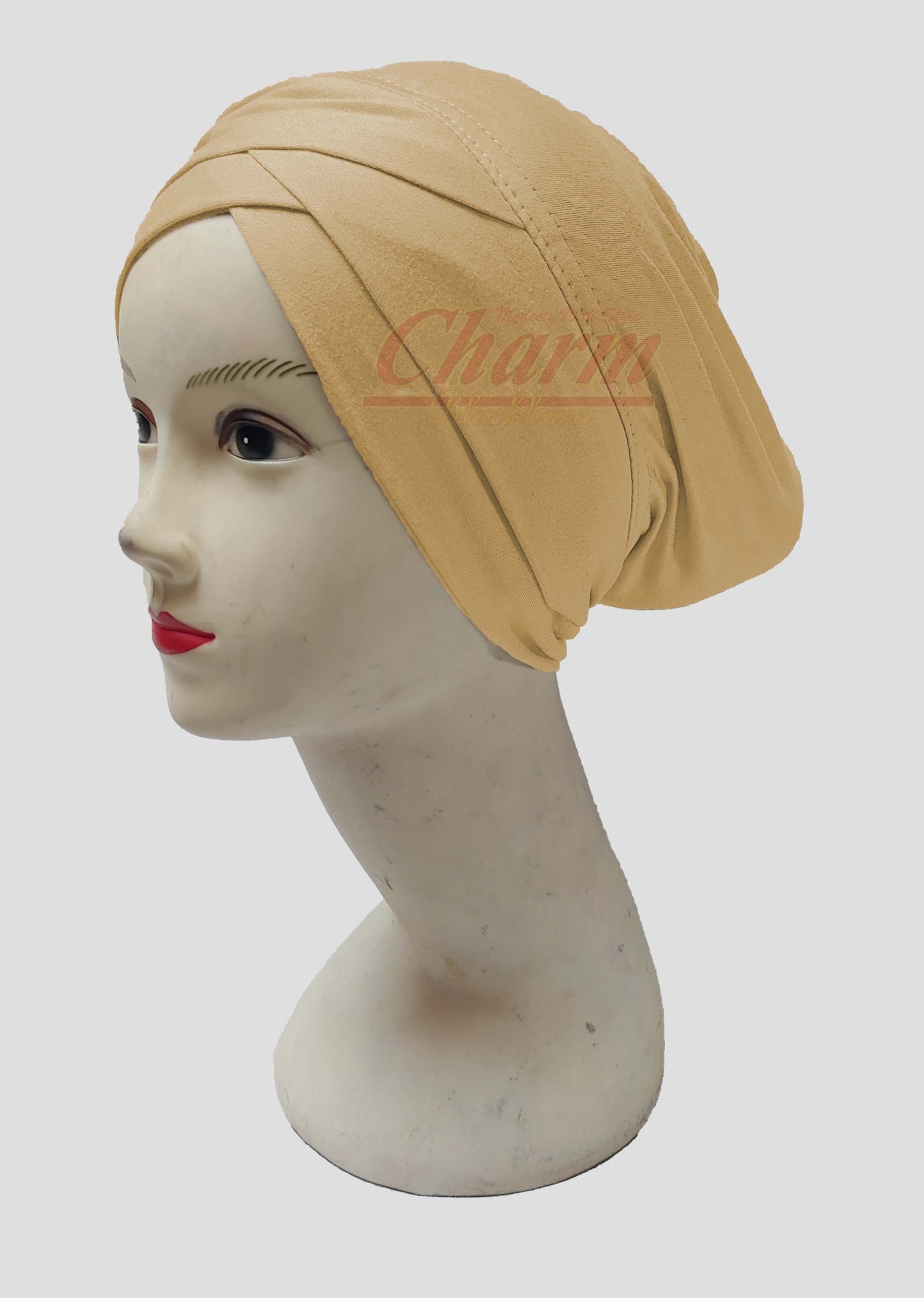 PLEATED CAP CRISS CROSS HAIR LOSS CHEMO BONNET BONE UNDER HAT SCARF HIJAB UNDERCAP CharmBlackburn