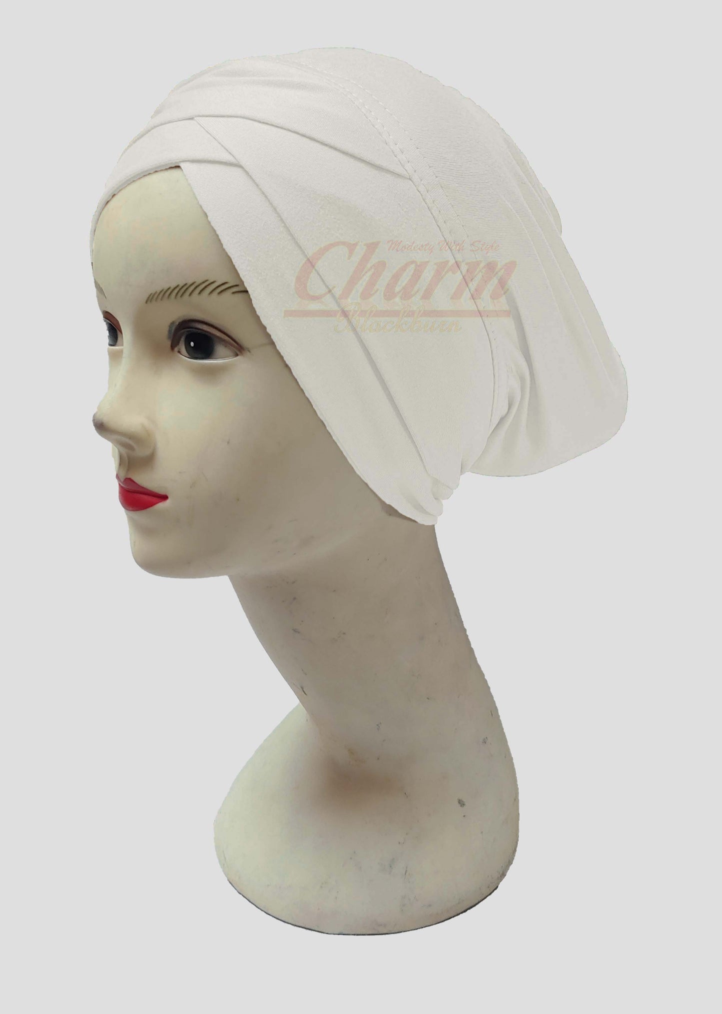 PLEATED CAP CRISS CROSS HAIR LOSS CHEMO BONNET BONE UNDER HAT SCARF HIJAB UNDERCAP CharmBlackburn