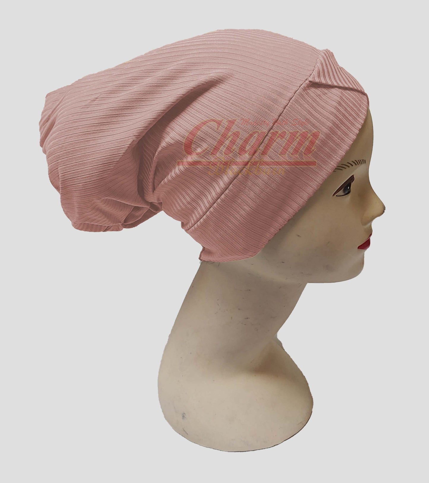 RIBBED PLEATED CAP HAIR LOSS CHEMO BONNET BONE UNDER HAT SCARF HIJAB UNDERCAP CharmBlackburn