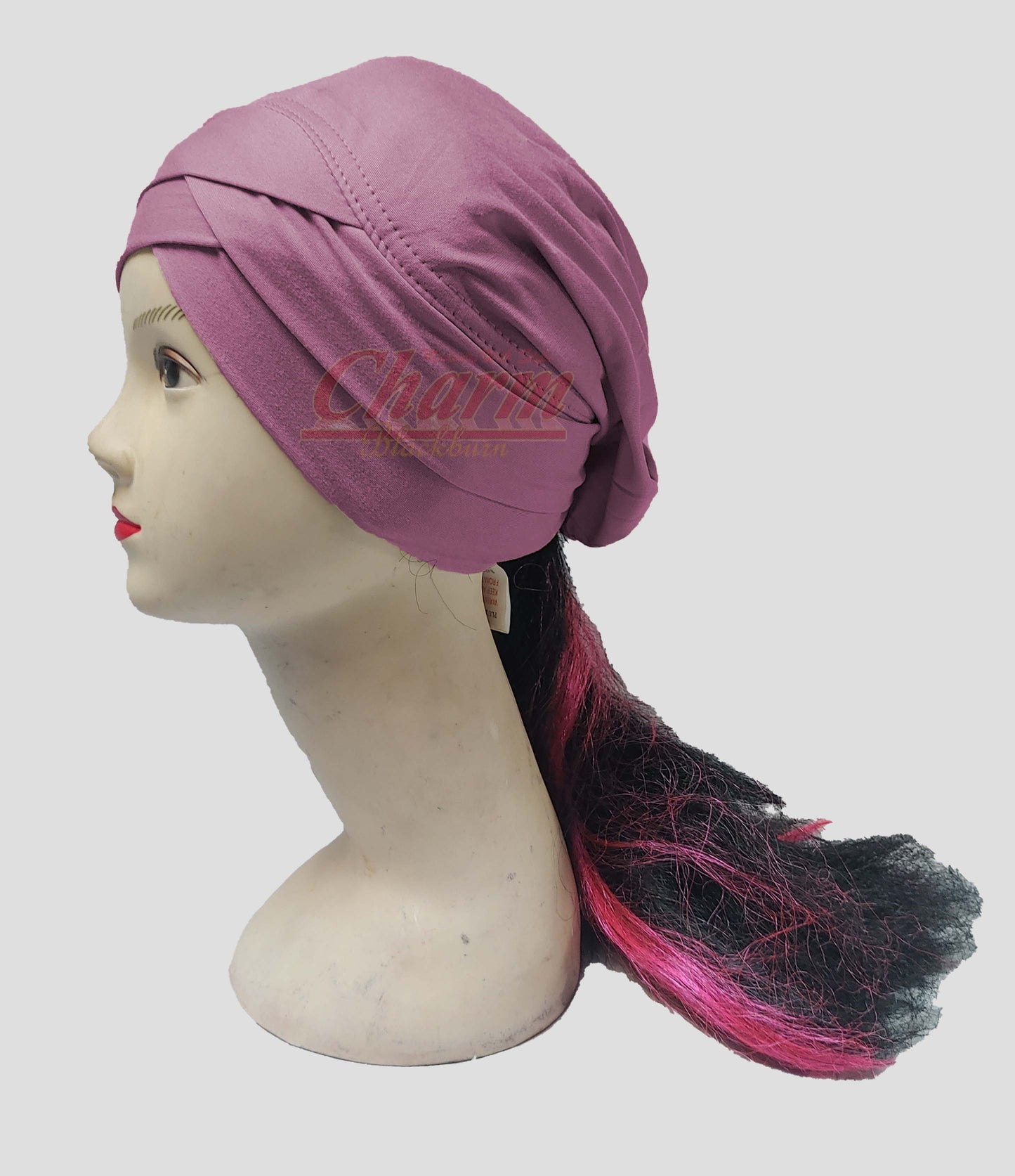 PLEATED CAP CRISS CROSS HAIR LOSS CHEMO BONNET BONE UNDER HAT SCARF HIJAB UNDERCAP CharmBlackburn