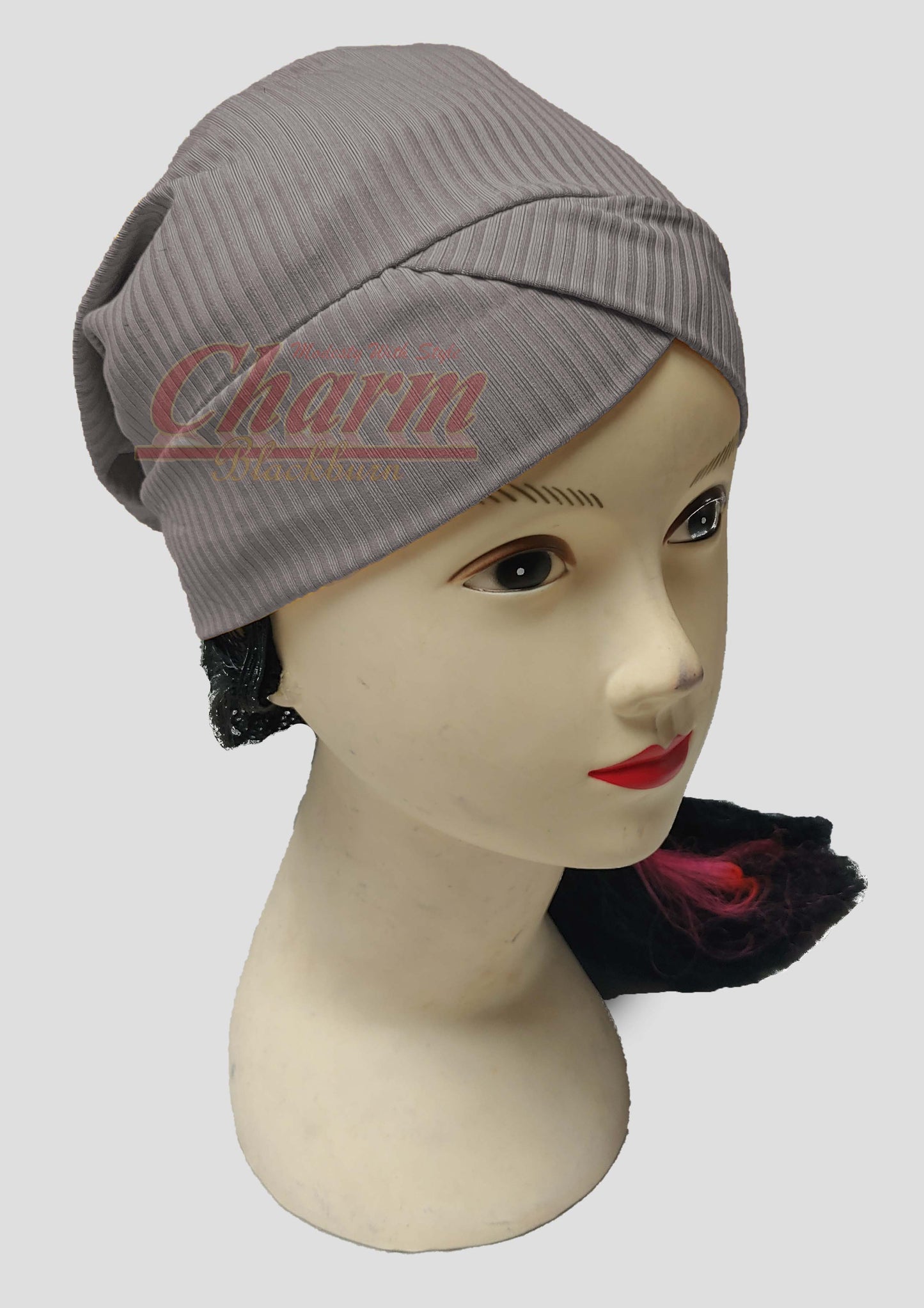 RIBBED PLEATED CAP HAIR LOSS CHEMO BONNET BONE UNDER HAT SCARF HIJAB UNDERCAP CharmBlackburn