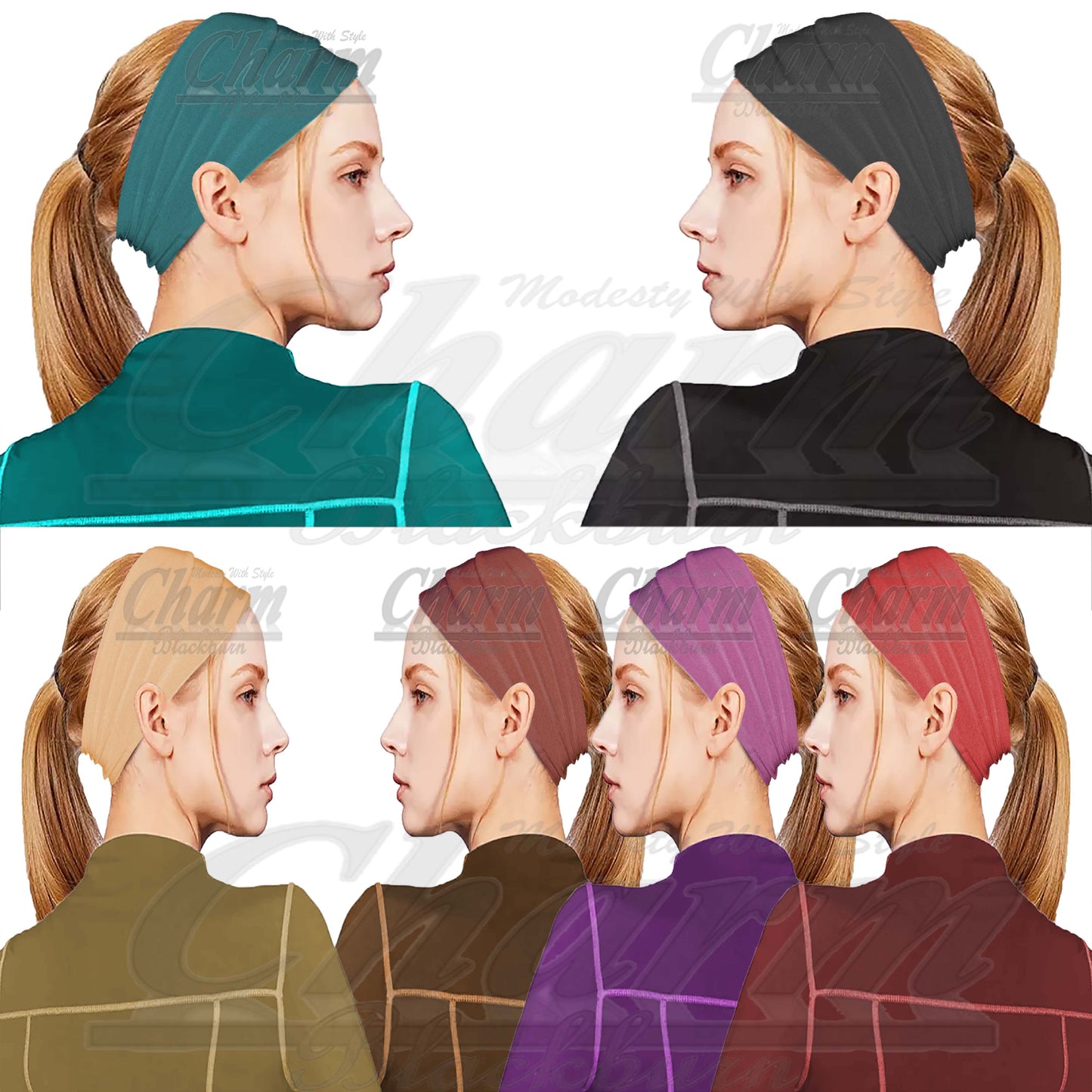 HEAD HAIR TRAINING SWEAT BAND HIJAB HEADBAND HAIRBAND TUBE HAT BONNET CharmBlackburn