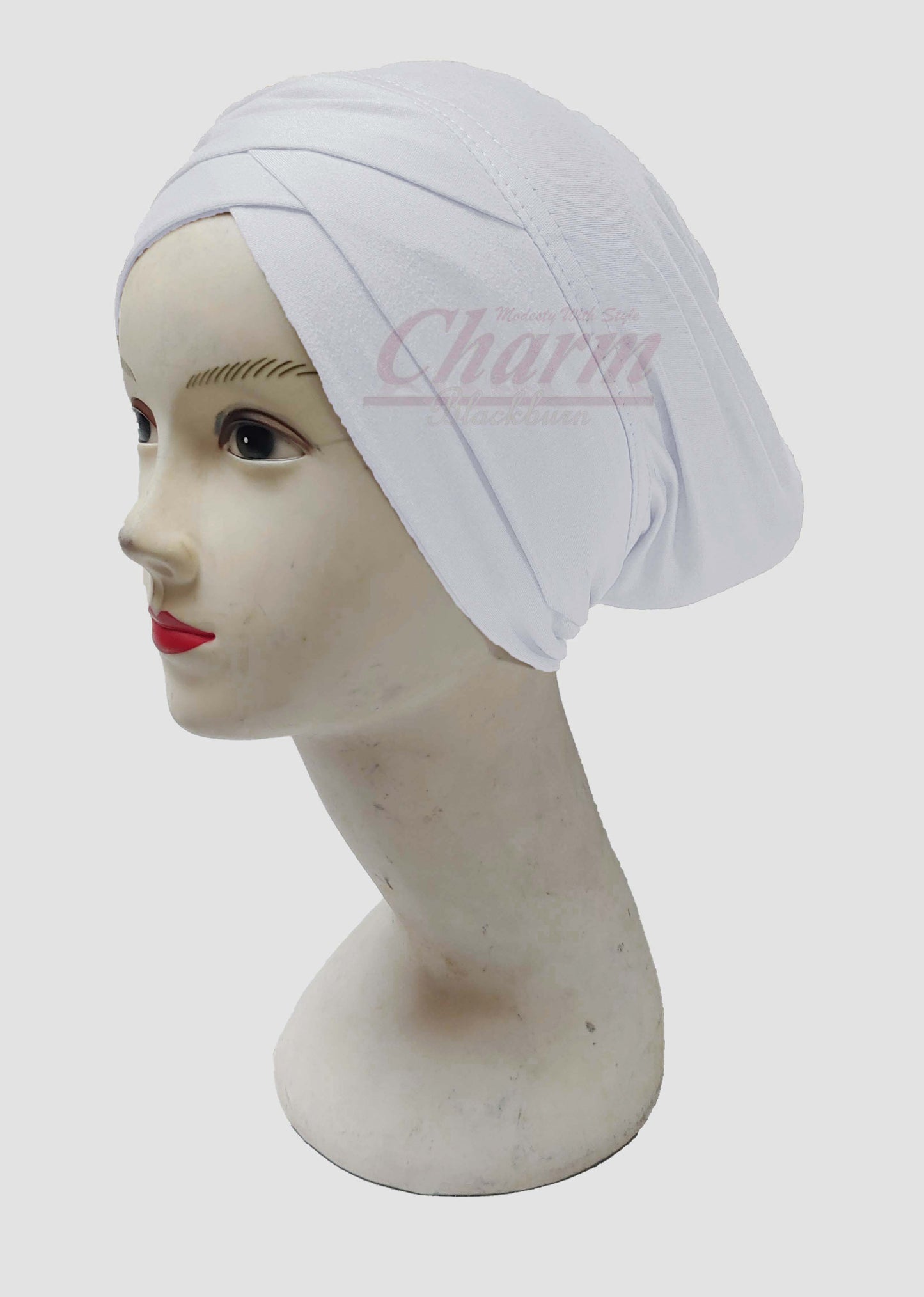 PLEATED CAP CRISS CROSS HAIR LOSS CHEMO BONNET BONE UNDER HAT SCARF HIJAB UNDERCAP CharmBlackburn