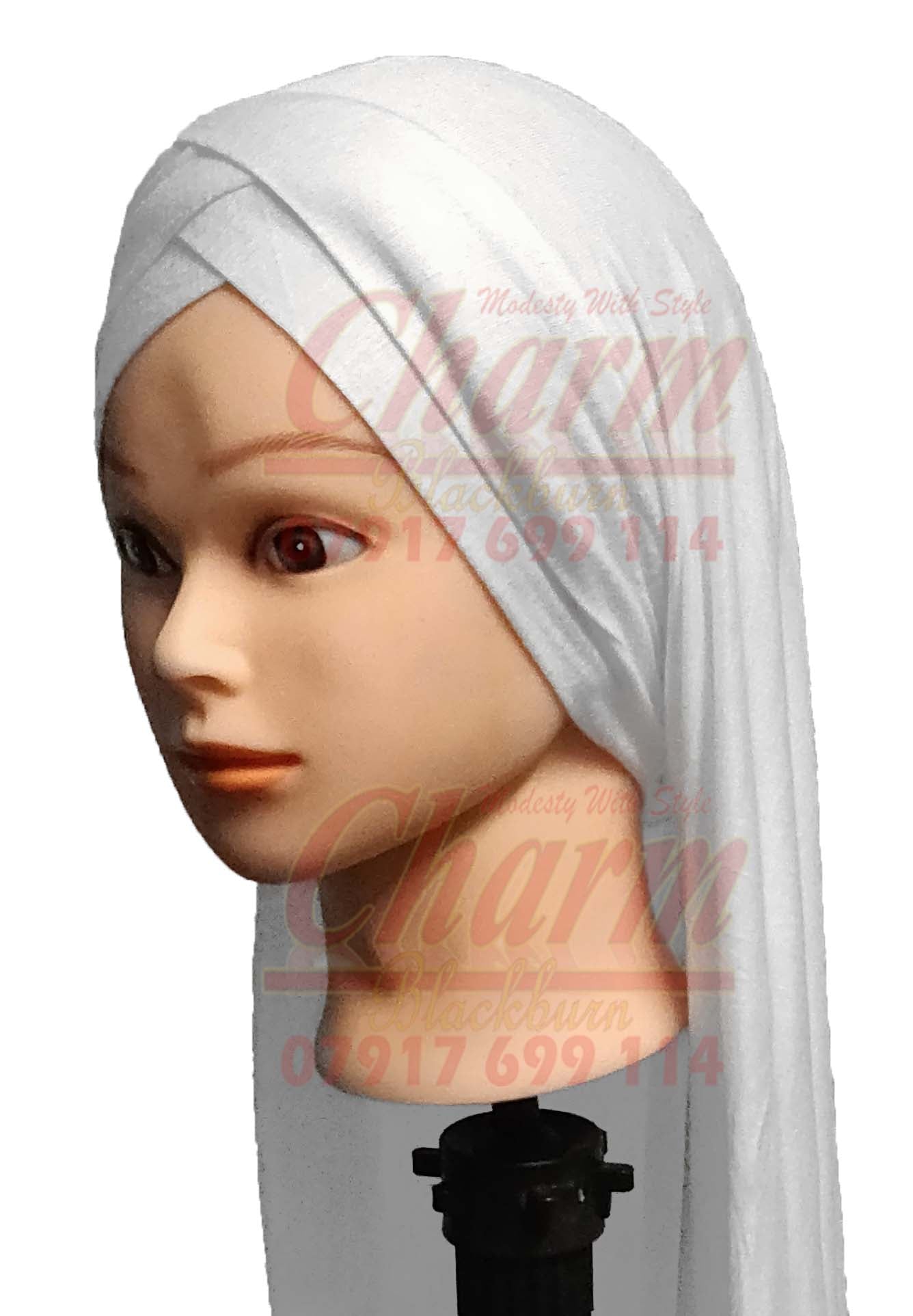 LATEST PRE-STYLED ONE PIECE PLEATED READY MADE INSTANT HIJAB HEAD SCARF JERSEY CharmBlackburn