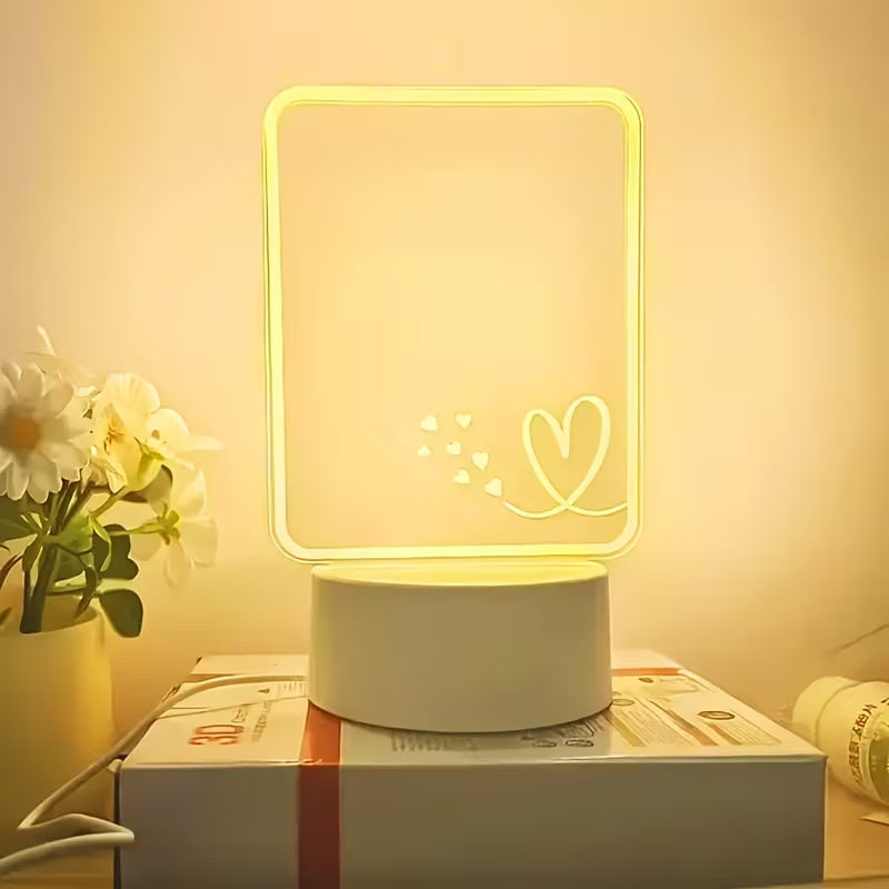 Write-On Notes LED Ambient Night Light Warm Bedside Lamp Erasable Pen Message Board Desktop Companion Gifts Whiteboard CharmBlackburn