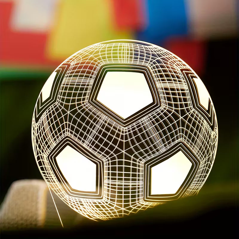 3D Creative LED Ambient Night Light Warm Bedside Lamp Football Themed Home Decor Innovative Desktop CharmBlackburn
