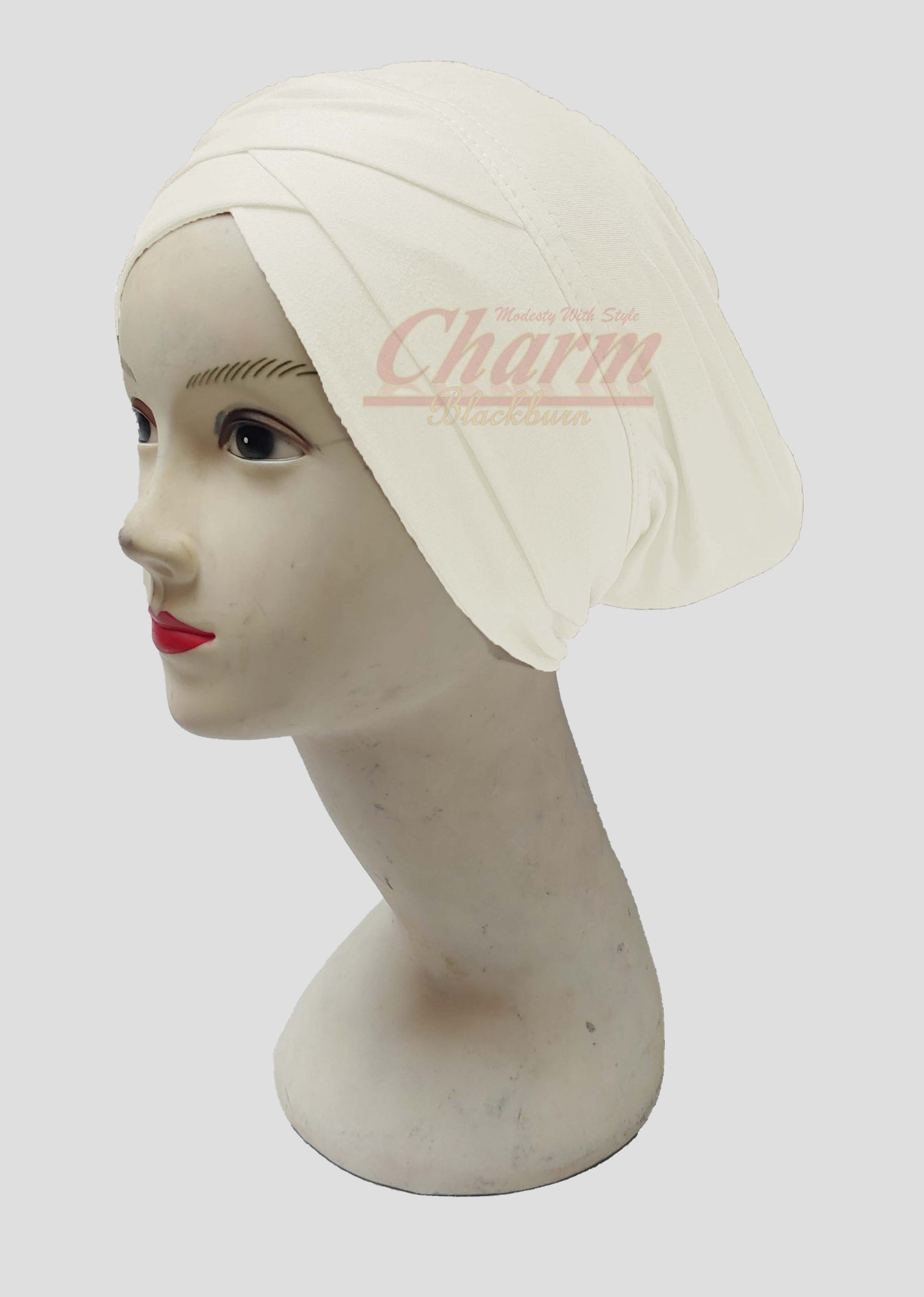 PLEATED CAP CRISS CROSS HAIR LOSS CHEMO BONNET BONE UNDER HAT SCARF HIJAB UNDERCAP CharmBlackburn